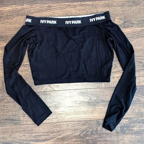 IVY PARK Tops - 3/$30 Ivy Park Stretch Jersey Off Shoulder Logo Tape Crop Top